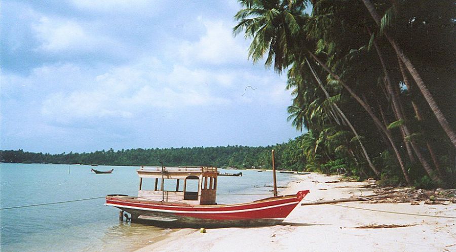 Fishing Boat On the Beach on Ko Pha Ngan off Southern Thailand