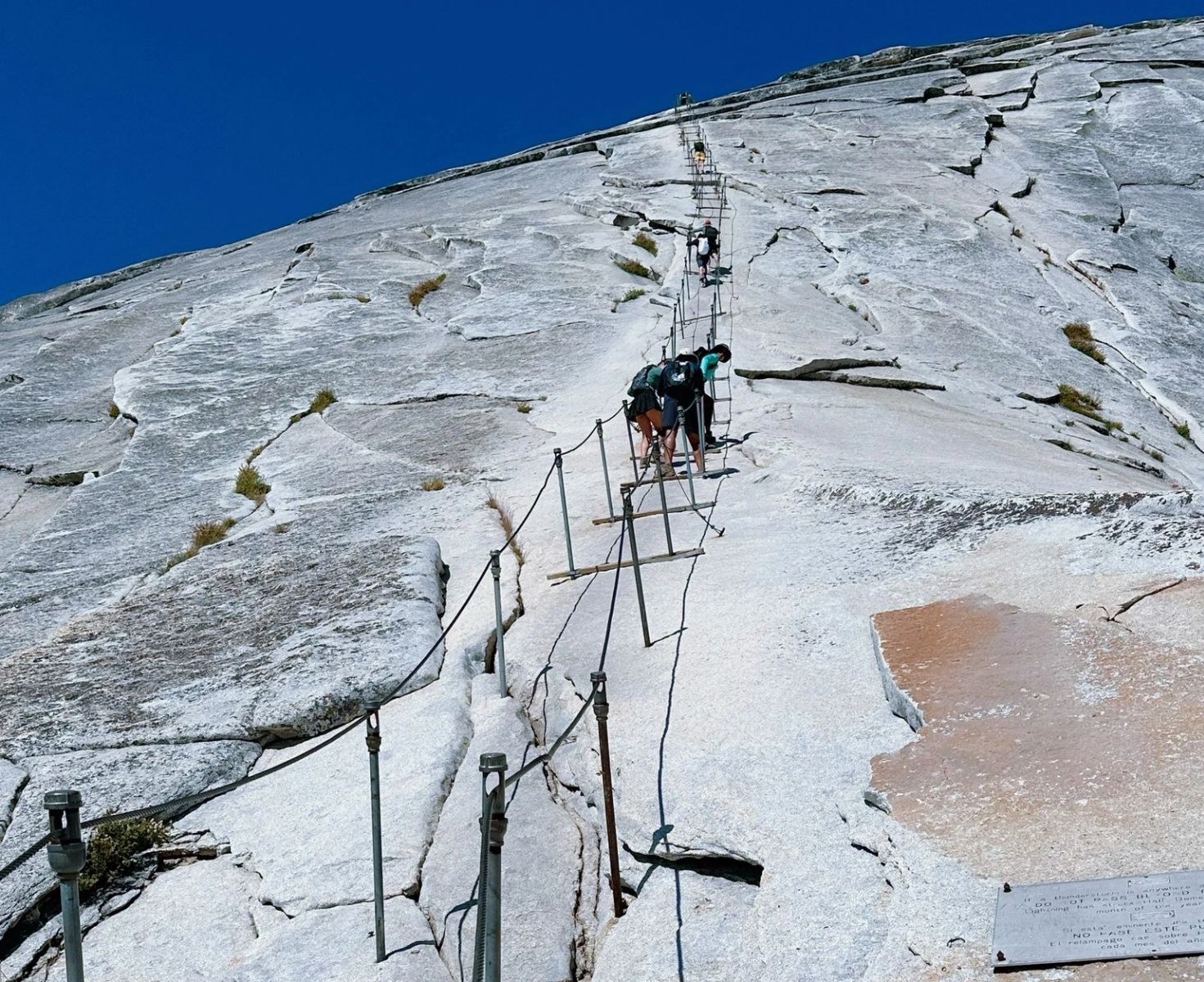 Ascent route on Half Dome